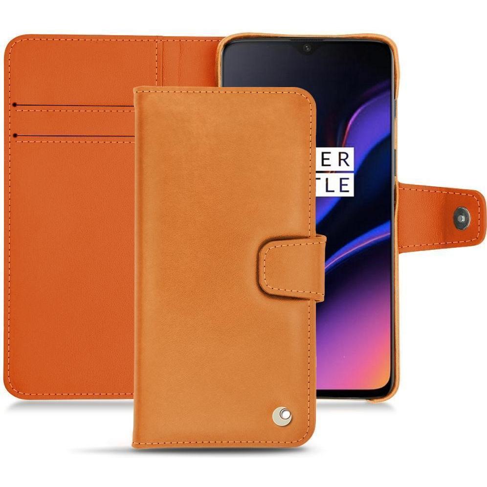 Noreve Lederschutzhülle Wallet (OnePlus 6T), Smartphone Hülle, Orange