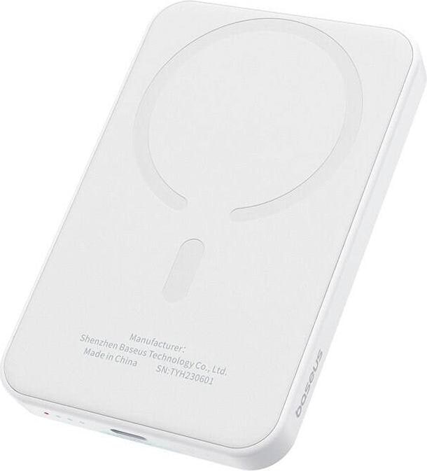 Actual product image Baseus mini power bank 5000mAh 20W + USB-C cable (20V/3A) - white (5000 mAh, 20 W, 19250 Wh)