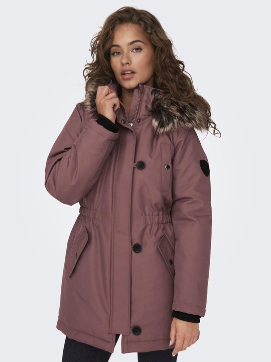 Image du produit Only Capuche avec bord en fausse fourrure amovible Poignets côtelés Parka Longue parka (S)