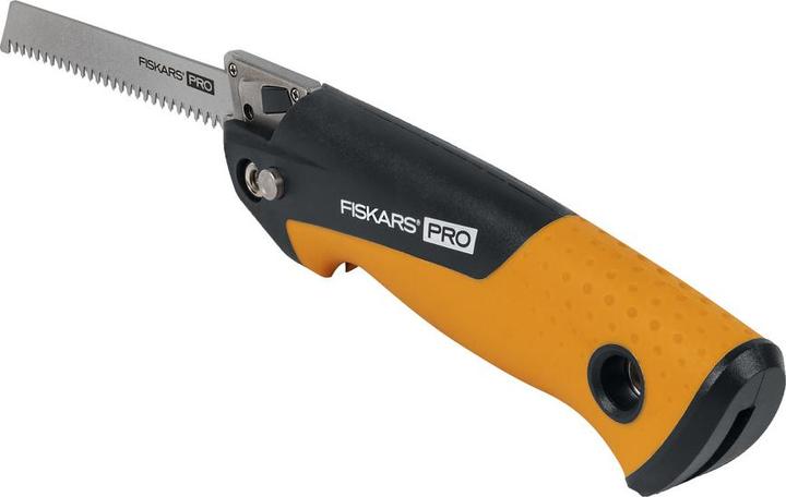 Actual product image Fiskars Pro Compact folding saw, Incl. 2 saw blades, Saw blade length: 15 cm, 13 TPI and 24 TPI, Schw