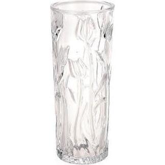 HBX, Vase, Dekovase - Blumengravur - ca. 25 cm - transparent (1 x, 25 x 10 cm)