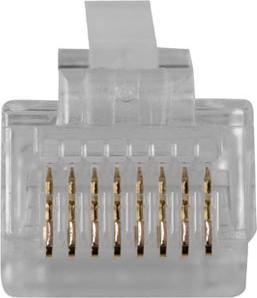 Actual product image ACT RJ45 (8P/8C) modulaire connector for flat cable. Unit: Bag 25 pcs