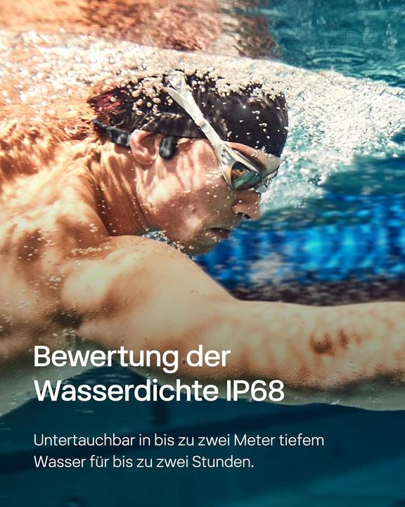 Image du produit Shokz OpenSwim Knochenschallkopfhörer für Sport & Schwimmen (Pas de réduction du bruit, 8 h, Sans fil)