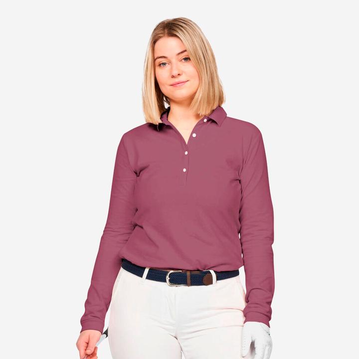 Actual product image Inesis Damen Golf Poloshirt langarm - MW500 Damen rosé (M)