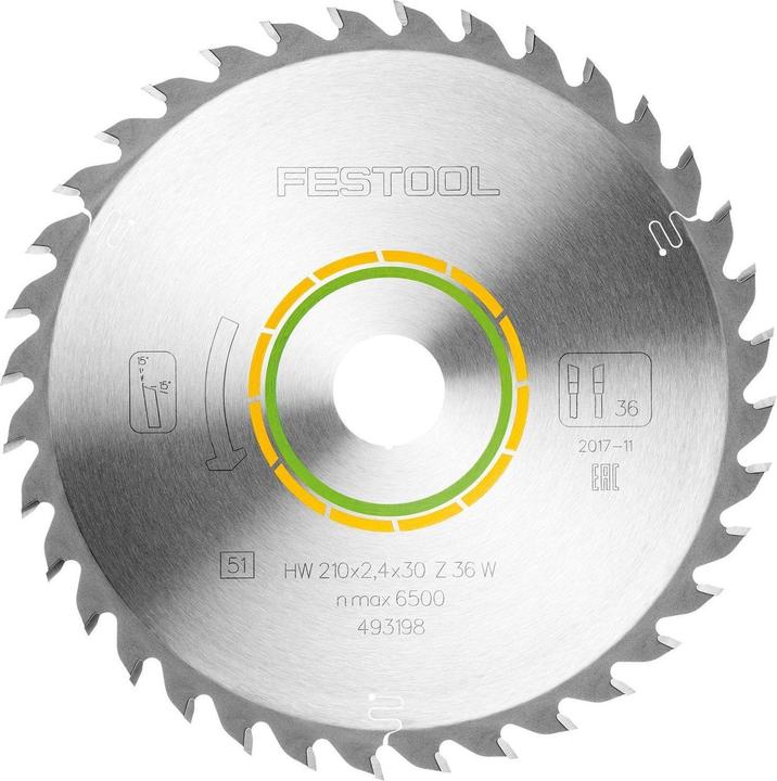 Image du produit Festool Lame de scie circulaire HW 210x2,4x30 W36