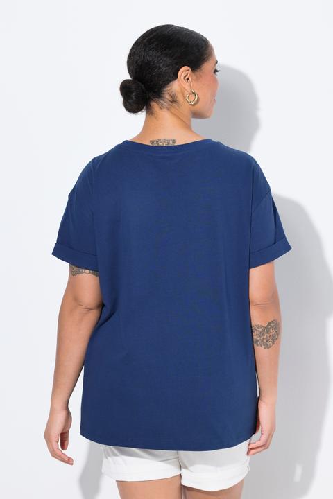 Produktbild Miamoda T-Shirt, Boxy Fit, Brusttaschen-Druck mit Glitzer (46)