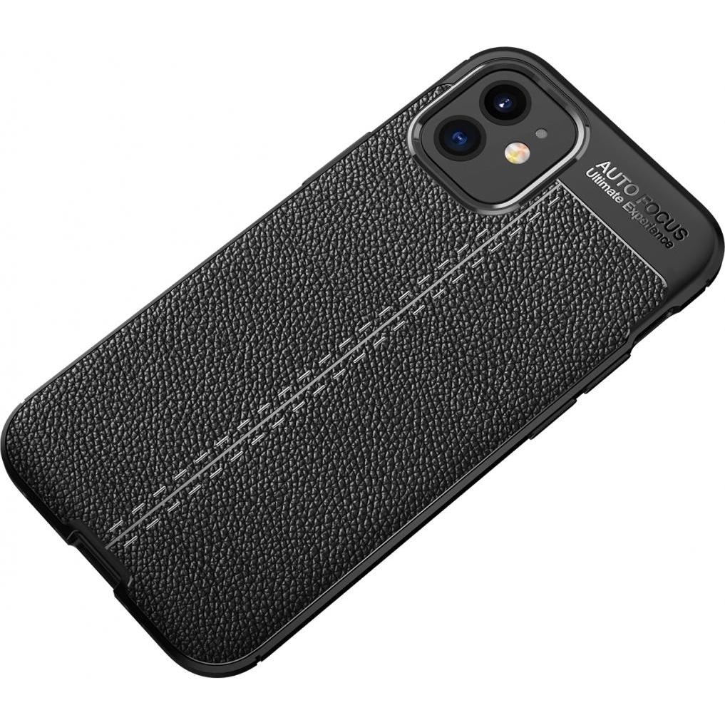 Thumbnail - Screenguard Apple iPhone 12 mini Hülle Leather Design TPU Cover (Apple iPhone 12 mini), Smartphone Hülle, Schwarz