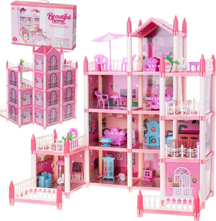 Ikonka Doll's house Rosenvilla DIY 4 levels furniture