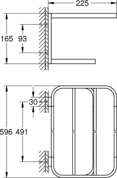 Actual product image Grohe Multi towel rail with shelf Selection cool sunrise brushed 41066GN0