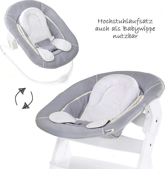 Actual product image Hauck Highchairs Alpha Plus White Newborn Set - 4-piece highchair (Highchair)