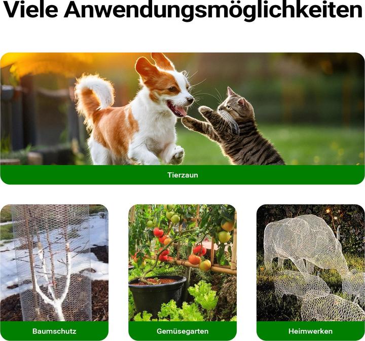 Produktbild Wiltec Volierendraht 25x1m Hasendraht 25mm Maschenweite Sechseckgeflecht Zaun (25 m)