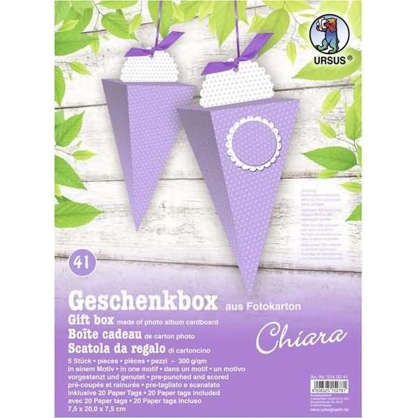 Ursus, Geschenkverpackung, Geschenkbox Chiara 7,5x20x7,5cm VE=5 Stück Motiv: 41 (Geschenkbox, 5 x)