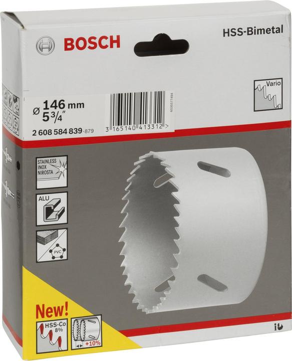 Image du produit Bosch Professional Zubehör Scie cloche bimétal HSS pour adaptateur standard, 146 mm, 5 3/4 pouces (146 mm)