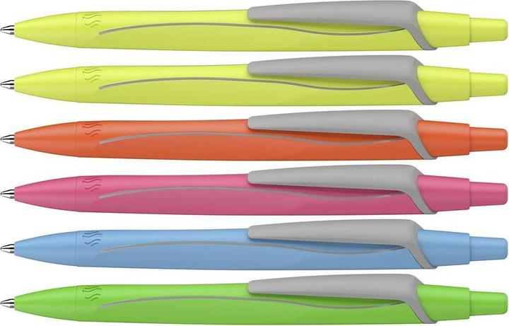 Produktbild Schneider Kugelschreiber Reco farbsortiert Schreibfarbe blau, 6 St. (Neon, Farbig sortiert, 6 x)