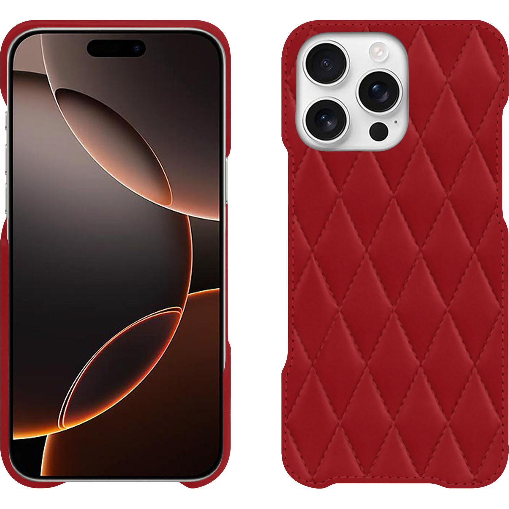Thumbnail - Noreve Lederschutzhülle (Apple iPhone 16 Pro), Smartphone Hülle, Rot