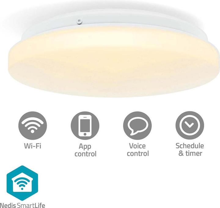 Image du produit Nedis SmartLife Plafonnier Wi-Fi | RGB / Blanc chaud à froid | Rond | Diamètre : 260 mm | 1820 (1820 lm, E27)