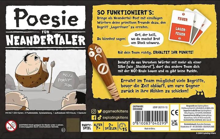 Immagine prodotto Asmodée Poesia per Neanderthal (Tedesco)