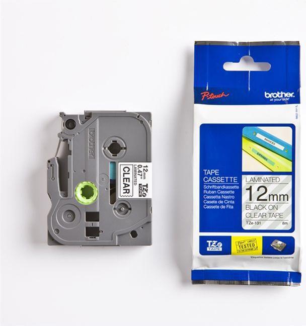 Actual product image Brother TZe-131 (1.20 cm, Transparent, Black)