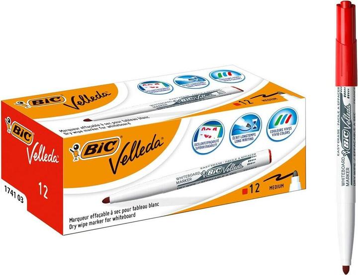 Actual product image Bic Velleda 1741 highlighter (Red, 1.40 mm, 12 x)