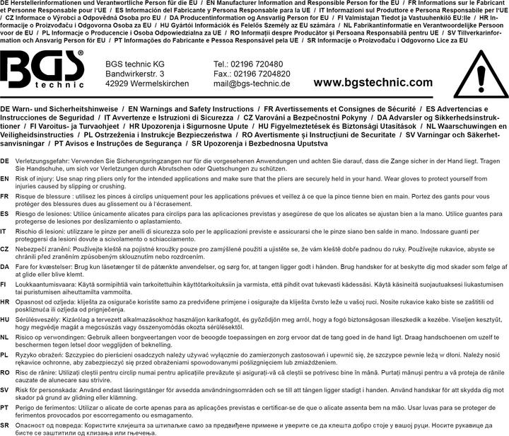 Produktbild BGS Sprengringzange abgewinkelt für Innensprengringe 150 mm (150 mm)