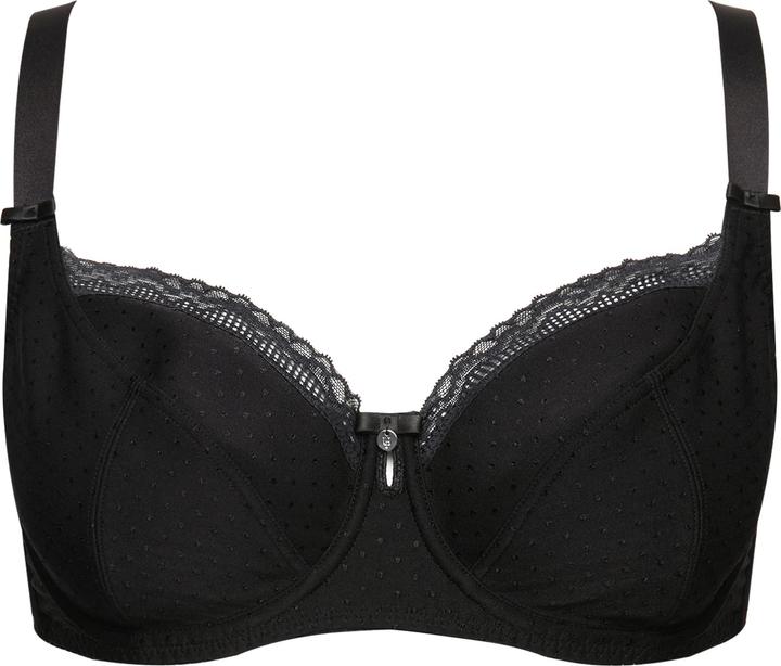 Produktbild Ulla Popken Bügel-BH, Jacquard, Spitzenkante, Cup C - G (100 F)