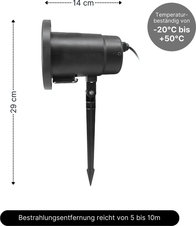 Immagine prodotto Hermex Proiettore di fiocchi di neve per esterni Videoproiettore proiettore a LED Lampada per proiettore