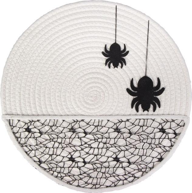 MICA Living Platzmatte Spinne - rund - weiss - ca. 35 cm (35 cm)
