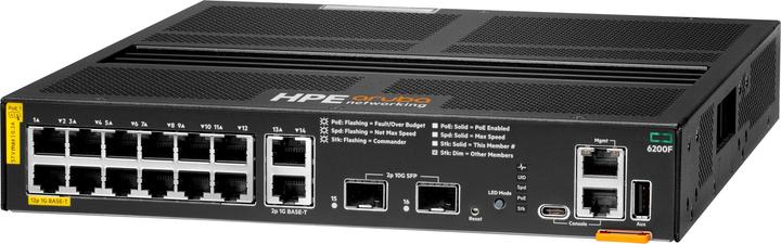 Produktbild HPE Aruba 6200F 12G Class4 PoE 2G/2SFP+ 139W, Gestito, L3, Gigabit Ethernet ( (12 Ports)