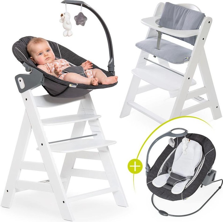 Produktbild Hauck Hochstühle Alpha Plus Weiss Newborn Set Deluxe - 4-tlg. Hochstuhl (Hochstuhl)