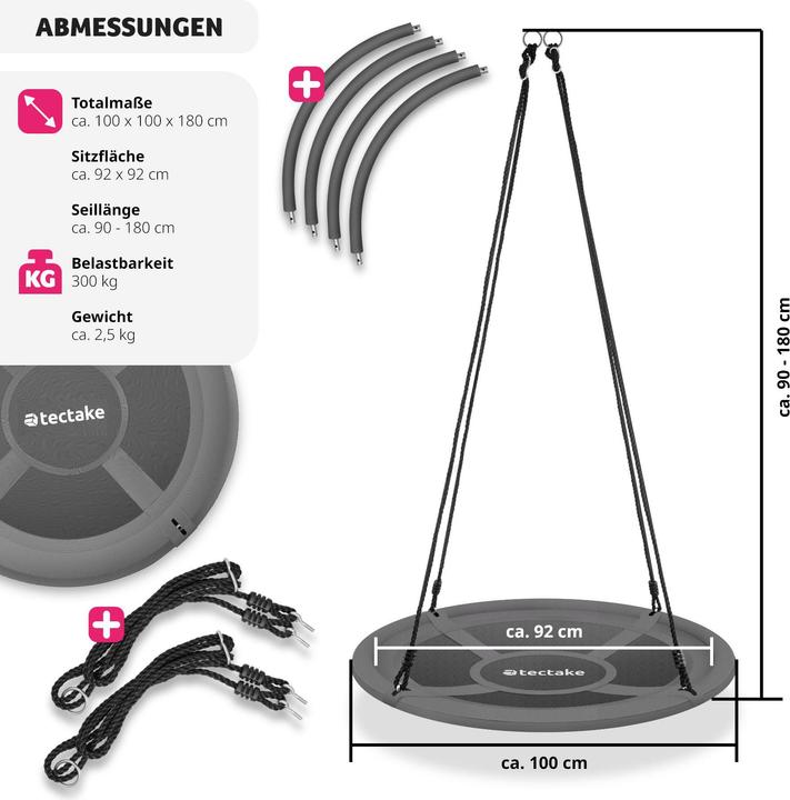 Actual product image tectake Swayer Nest Swing, height adjustable, 300 kg