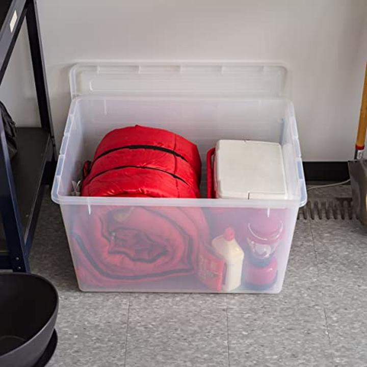 Actual product image Iris Ohyama Stackable Plastic Storage Containers with Lids (30 cm, 3x)