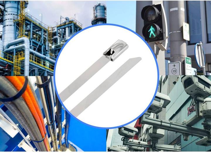 Produktbild Tru Components TC-12647576 Stahlkabelbinder 840 mm 4.6 mm AISI 304 100 St. (Metallkabelbinder, 840 mm, 100 Stk.)