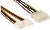 Actual product image InLine Y power cable from 4-pin molex to 2x floppy (20 cm, 4 pin CPU, 4 pin PWM)