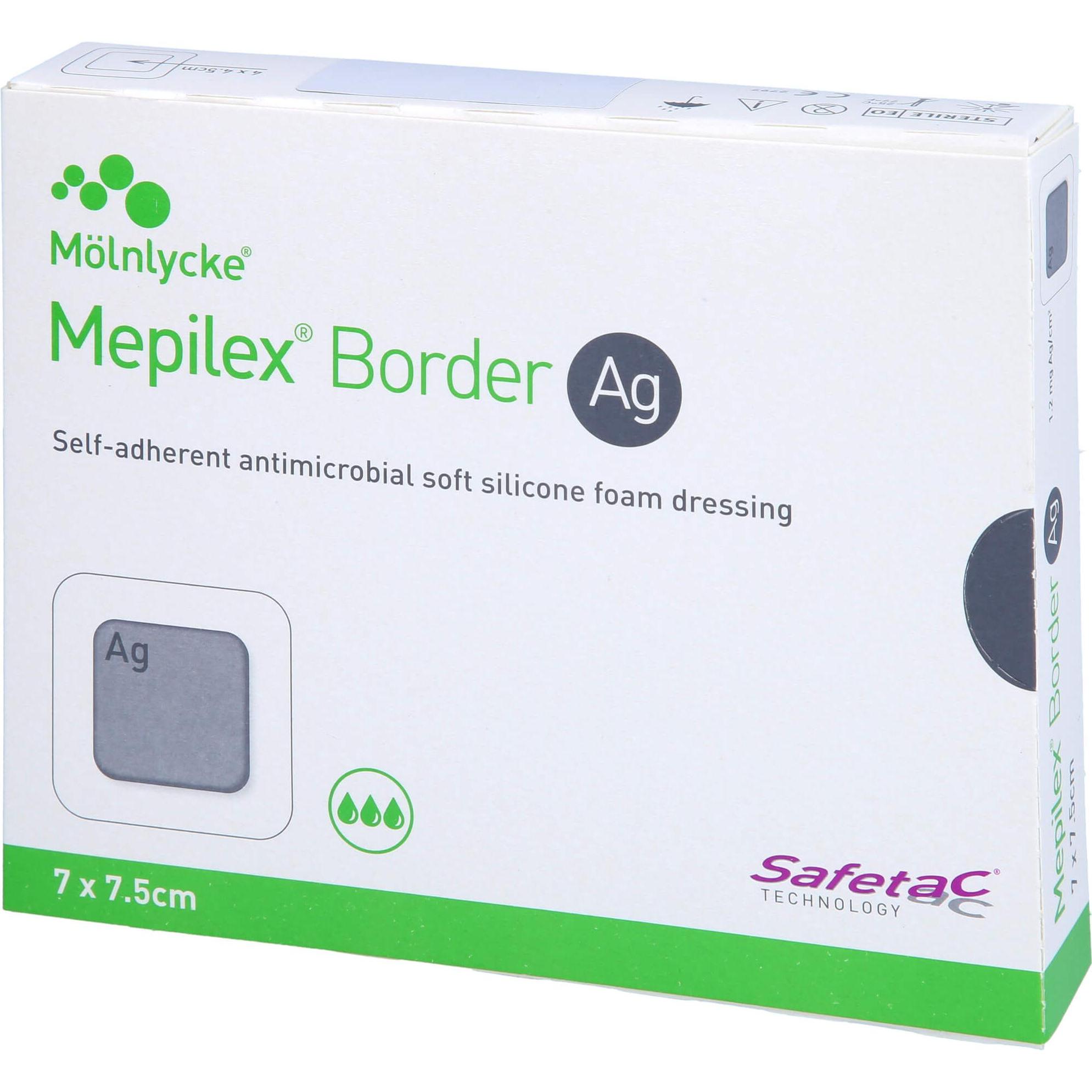 Mepilex, Verbandsmaterial, Border Ag 7x7,5 cm, 5 St VER