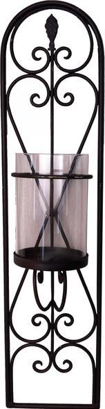 Produktbild SM Wandkerzenhalter inkl. Glas H/B/T 62/15/12 cm Eisen, dunkelrostfarben