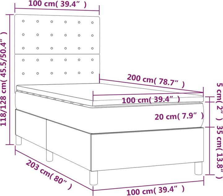 Image du produit vidaXL Boxspringbett (100 x 200 cm)