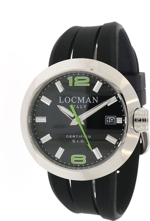 Actual product image Locman Italy Men's Watch Change black green rubber stainless steel Ref. 0422 (Analogue wristwatch, 46 mm)