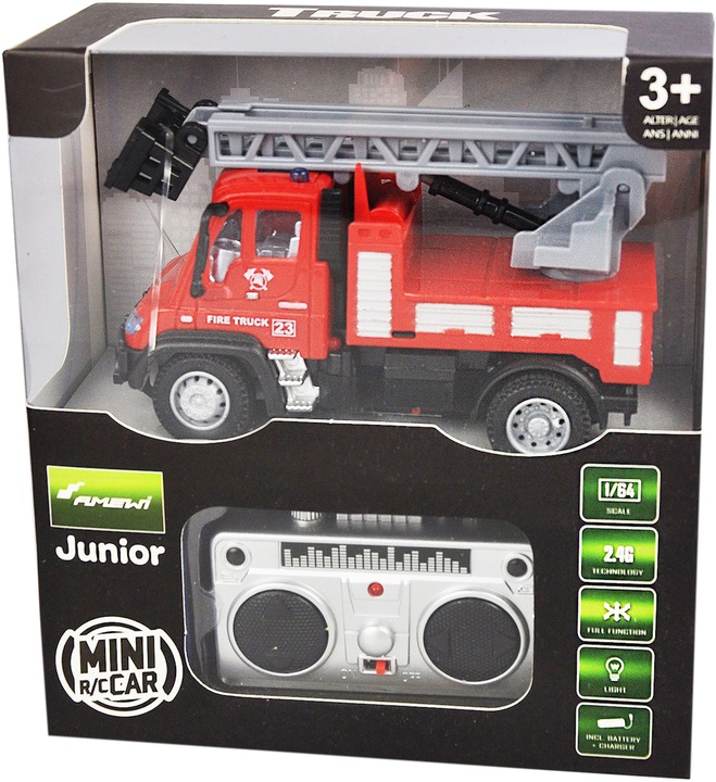 Immagine prodotto Amewi Autocarro Mini Truck Vigili del Fuoco 1:64, RTR (RTR pronto all'uso)