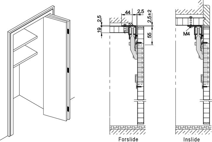 Actual product image HAWA Folding sliding door fittings -Multifold 30/W, Inslide/Forslide
