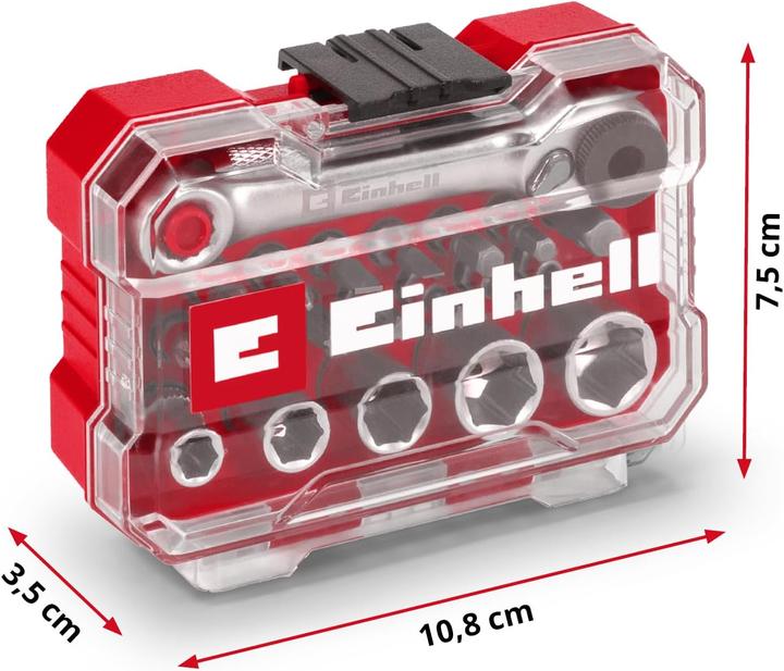 Image du produit Einhell Jeu de douilles à embout 1/4" (6,3 mm) 21 pièces 118683 (6 mm, 12 mm, 10 mm, 8 mm, 13 mm)