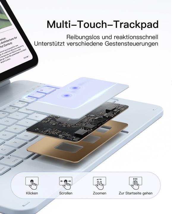 Produktbild Inateck KB09119-10 (DE, Apple iPad Air 11 2024, Apple iPad Air 11 2025, Apple iPad Air 2020, Apple iPad Air 2022, Apple iPad Pro 11 2018, Apple iPad Pro 11 2020, Apple iPad Pro 11 2021, Apple iPad Pro 11 2022)