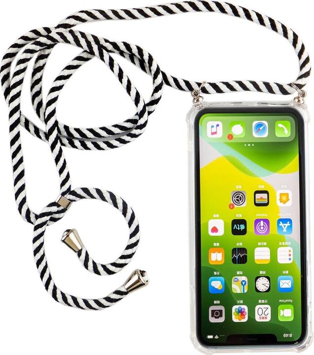 Produktbild König Design Apple iPhone 11 Handykette Hülle mit Band Case zum umhängen mit Kordel Schwarz