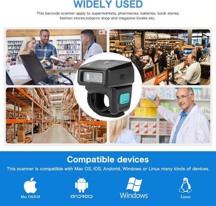 Produktbild NetumScan Ring Scanner RS9000 (QR-Code, 2D-Barcodes, 1D-Barcodes)