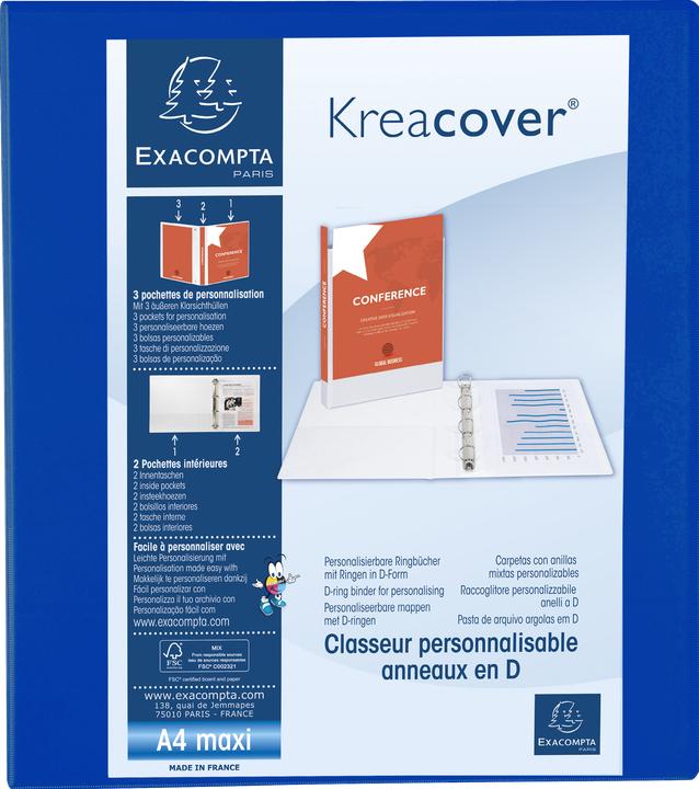 Produktbild Exacompta Ringbuch A4+ PVC/PU 4-Ring 50mm Rücken 78mm (A4+, 78 mm, 1 Stück)