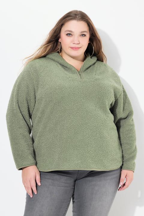 Produktbild Ulla Popken Teddypullover, Plüsch, Kapuze, Langarm (42, 44)