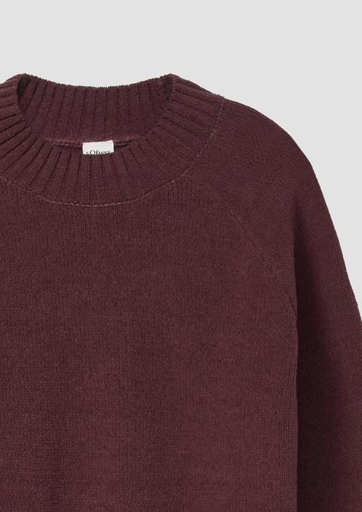 Produktbild s.Oliver Strickpullover Loose Fit Strickpullover mit Stehkragen aus Chenille-Garn (146, 152)