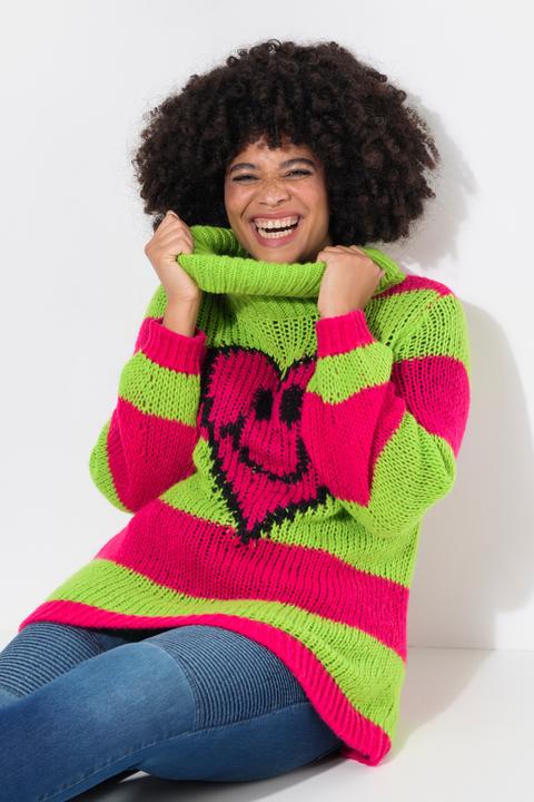 Produktbild Angel of Style Pullover, Straight Fit, Blockstreifen, Herz-Smiley (50, 52)