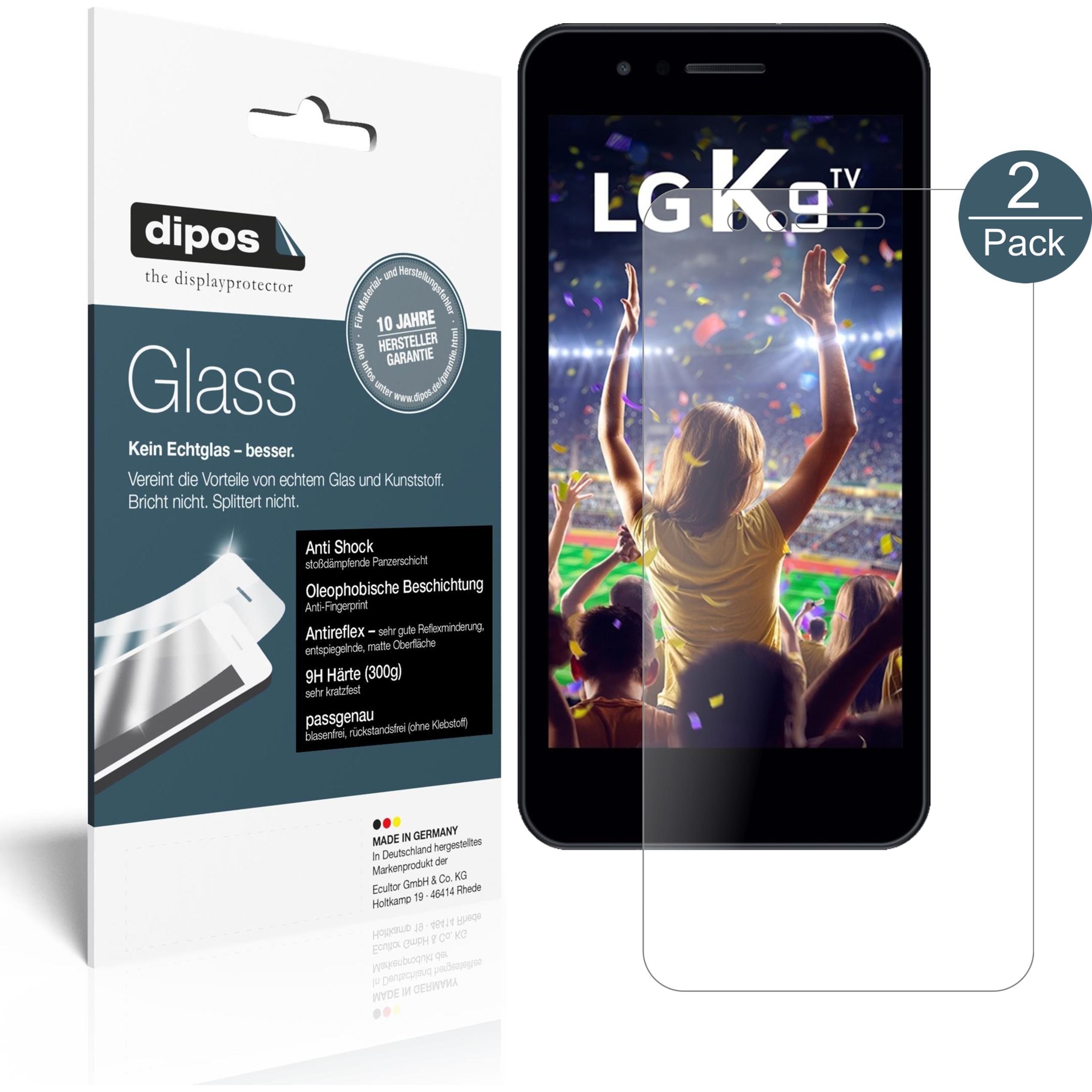 Dipos Displayschutz Anti-Shock (2 Stück, LG K9), Smartphone Schutzfolie, Transparent