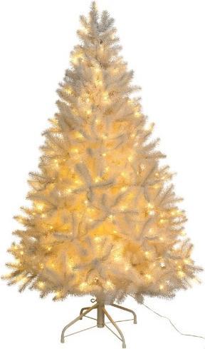 Produktbild Greendeco Künstlicher Tannenbaum, weiss, beschneit, LED, Spritzguss, ca. 120cm (120 cm)