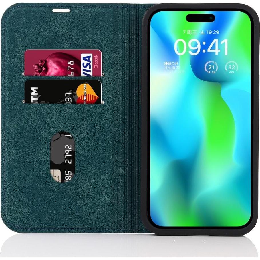 Thumbnail - Cover-Discount iPhone 15 Pro - MagSafe Flip Case RFID blau (Apple iPhone 15 Pro), Smartphone Hülle, Blau